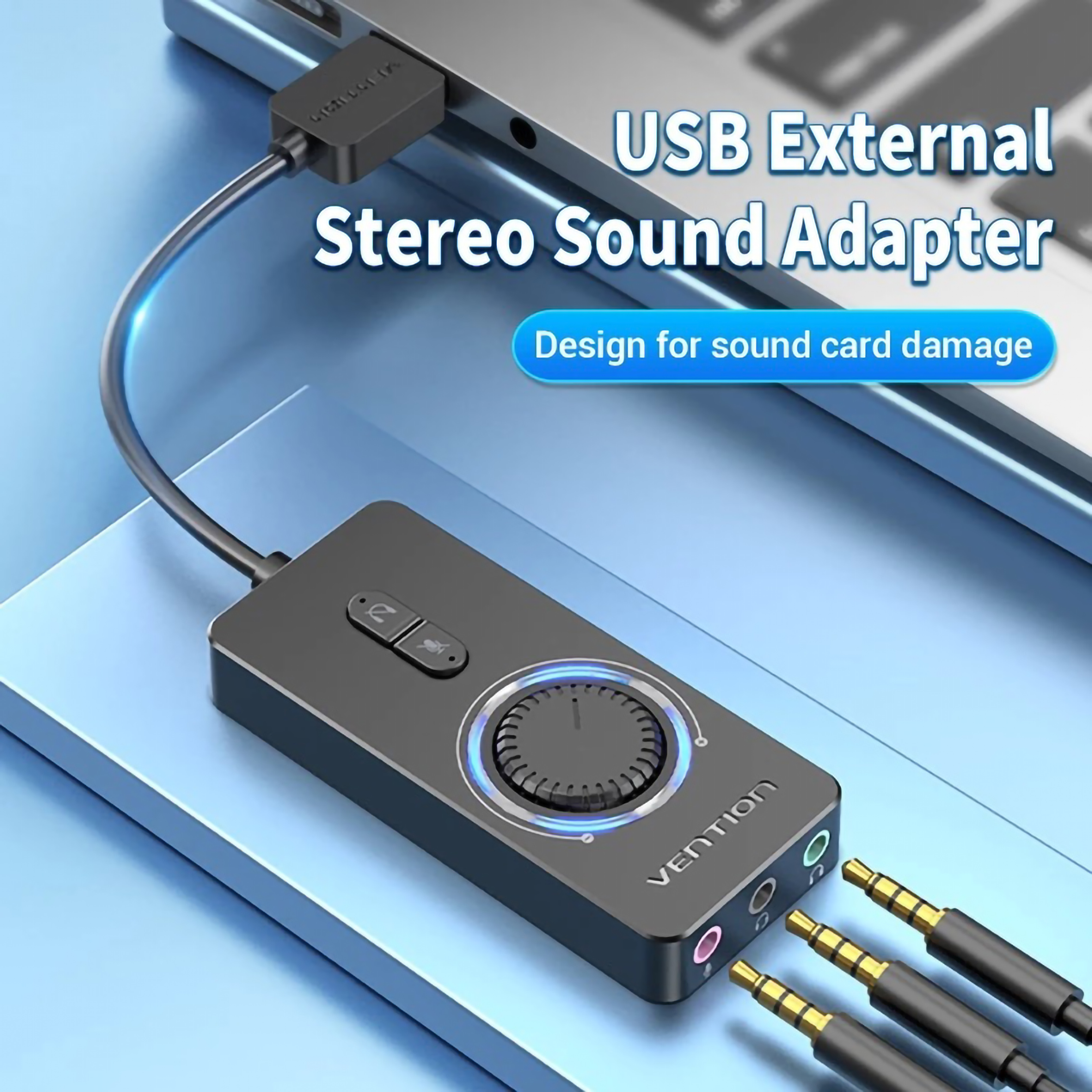 Vention international Vention Sound Card USB 2.0 with Microphone Input and Volume Control
