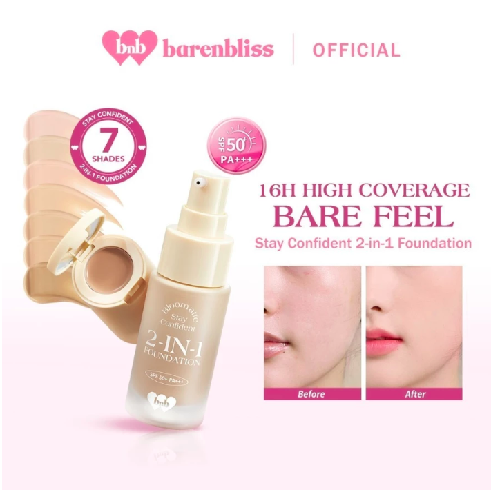 HEBE Beauty Style Barenbliss Bloomatte Stay Confident 2 in 1 Foundation LW2 Custard