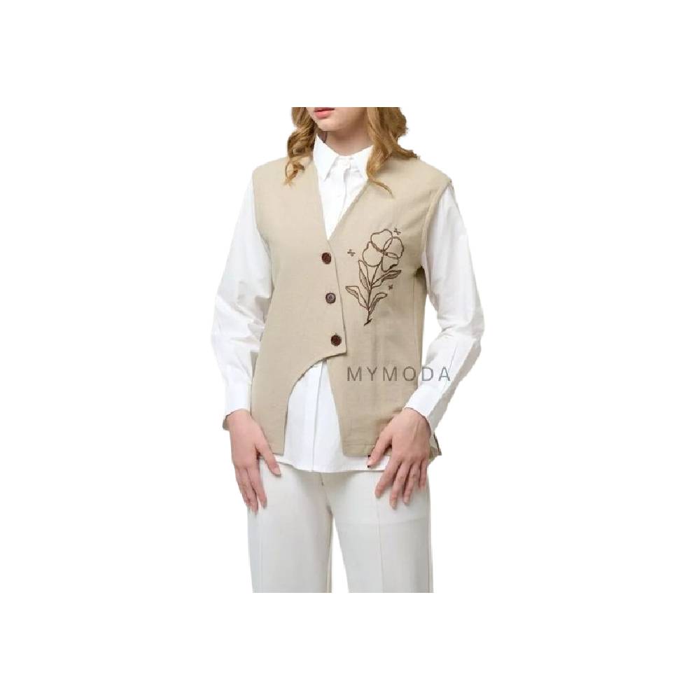 Mymoda Vest Bordir Katun Linen ｜ 579 