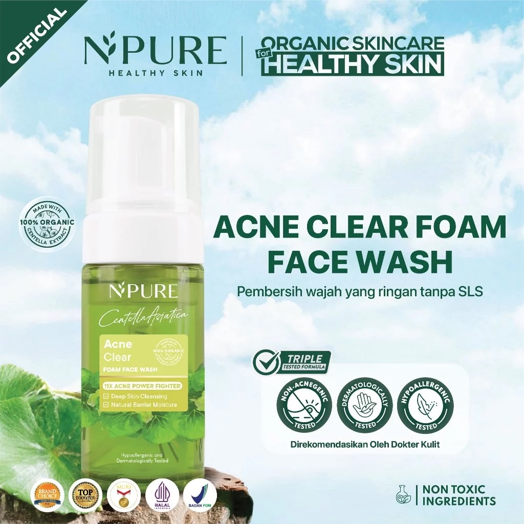 Penta Natural Kosmetindo N'PURE Acne Clear Foam Face Wash