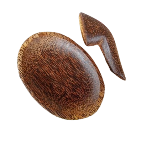 Aren Handicraft Cobek Oval + Ulekan Kayu Aren 23x17cm