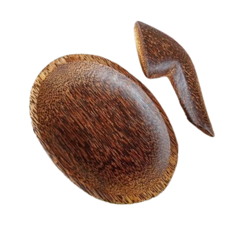 Aren Handicraft Cobek Oval + Ulekan Kayu Aren 23x17cm 1