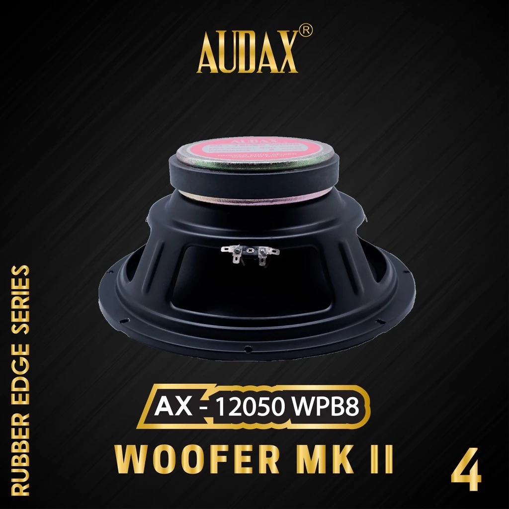 Audax Speaker Pasif 12" Rubber Edge Series Woofer MK II  AX-12050 WPB8 