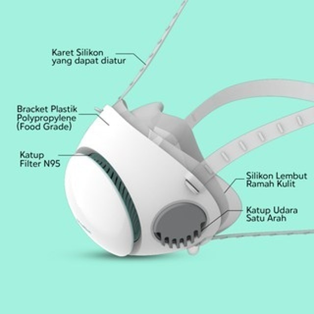 Kids Silicone Mask With KN95 Filter URM101 3