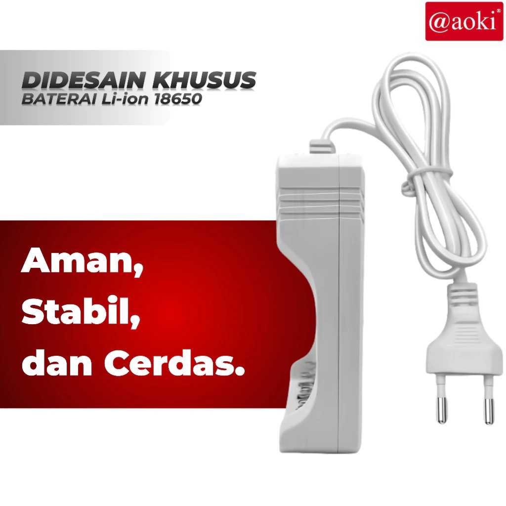 AOKI Charger Baterai Li-ion 18650 3