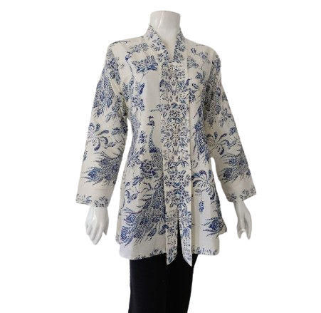 Batik Adriella Solo Kebaya Katun Merak Putih  3