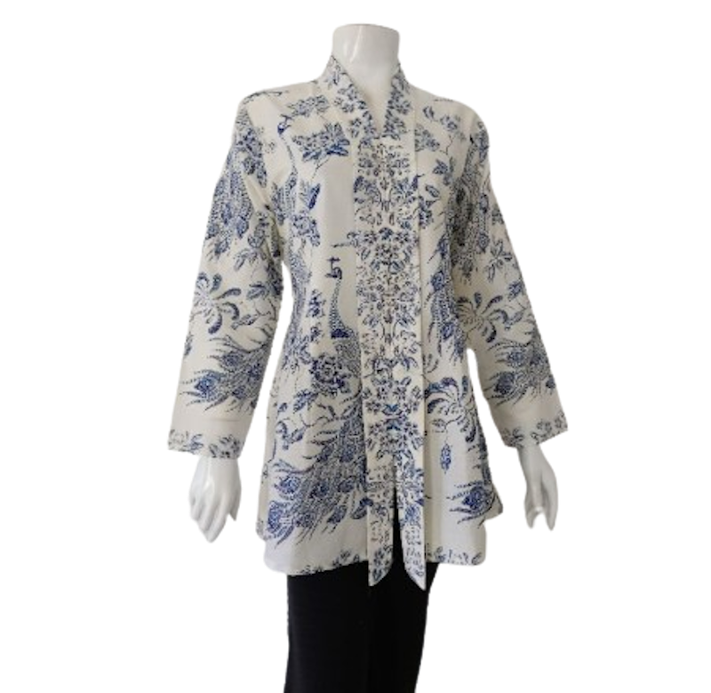 Batik Adriella Solo Kebaya Katun Merak Putih 3