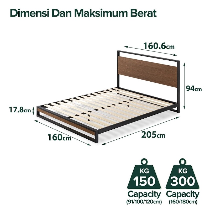 Zinus Suzanne Sandaran Kayu Bambu 5