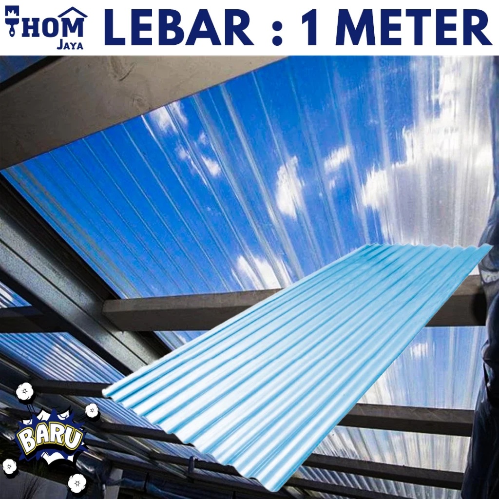  Thom Jaya Atap Fiber Gelombang Kecil Transparan