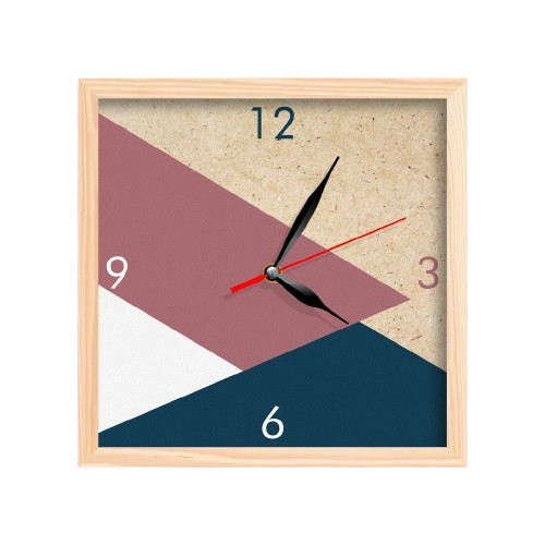 Jam Karakter Bandung Jam Dinding Kayu Kotak Geometris 1