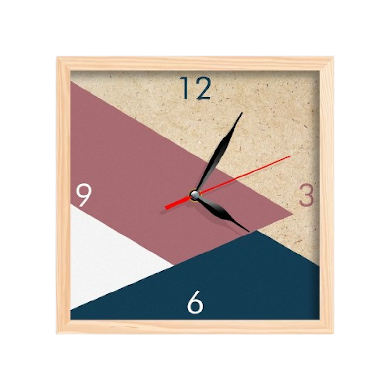 Jam Karakter Bandung Jam Dinding Kayu Kotak Geometris 1