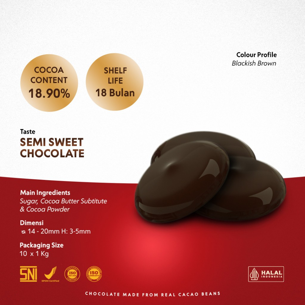 Wahana Interfood Nusantara SCHOKO Dark Compound Chocolate Coin 