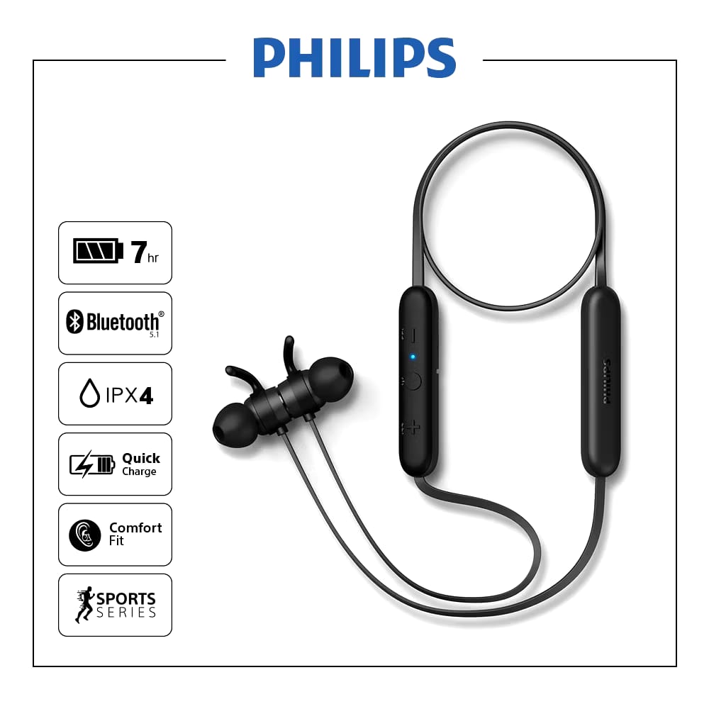 Philips Electronics Philips Philips Black In-Ear Wireless Sport Earphone TAE1205