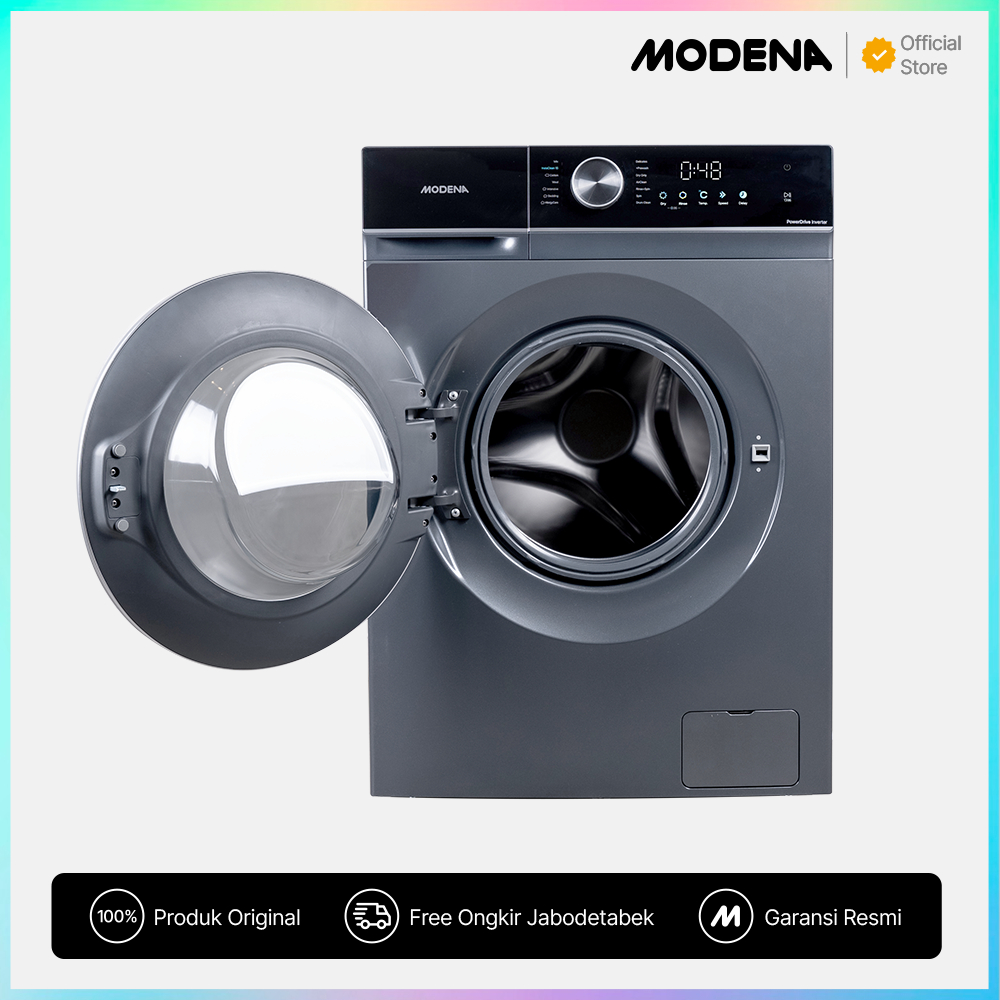 Modena MODENA Mesin Cuci Dan Pengering Front Load 11kg PowerDrive™ Inverter WD 1137 DFDG