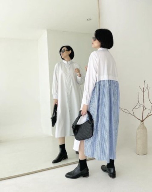 Trick & Tricky Two Tone Long Shirt