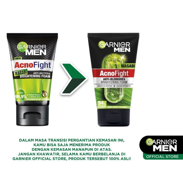 L’Oréal Garnier Men AcnoFight Wasabi Brightening Foam Facial Cleanser
