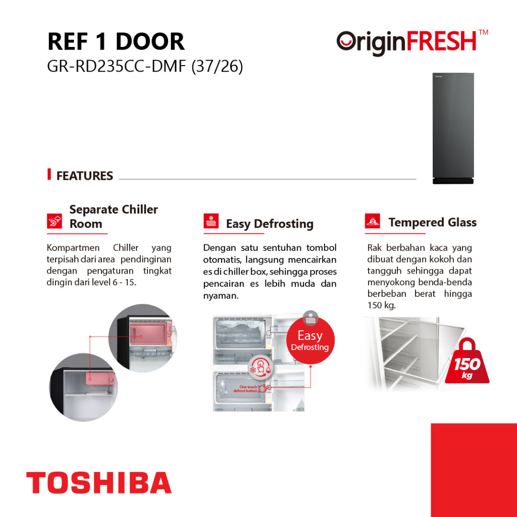 Toshiba Kulkas 1 Pintu 2
