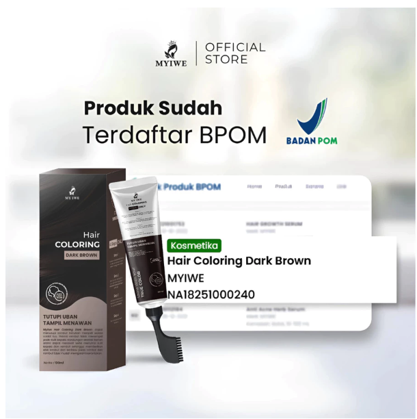 Aestika Marwa Indonesia MYIWE Hair Coloring Tube Dark Brown