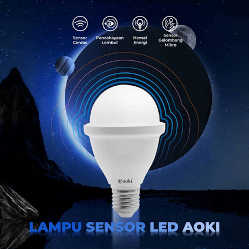 AOKI Lampu Bohlam LED Sensor Radar 10W 3