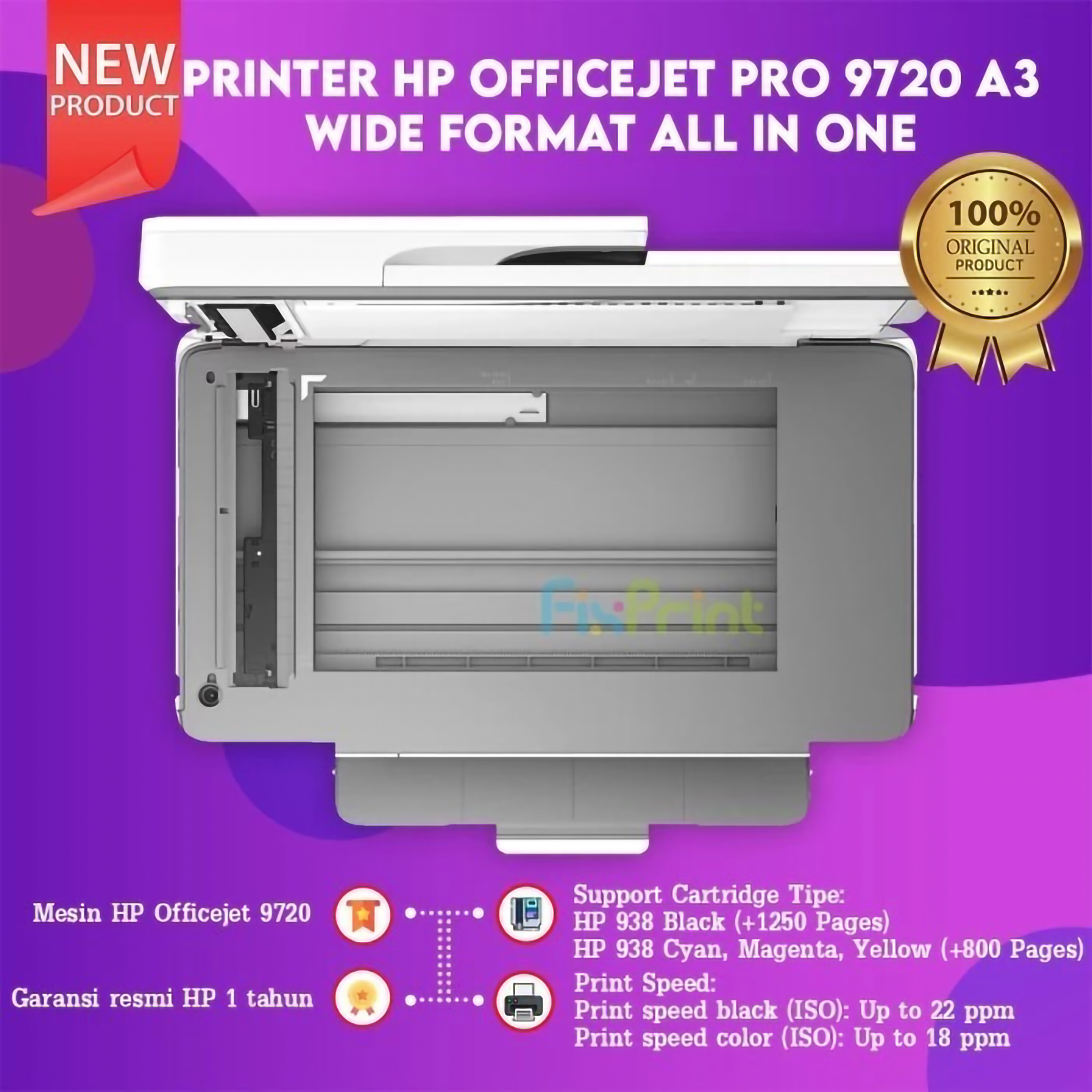 HP HP OfficeJet Pro Wide Format All-in-One Printer 9720