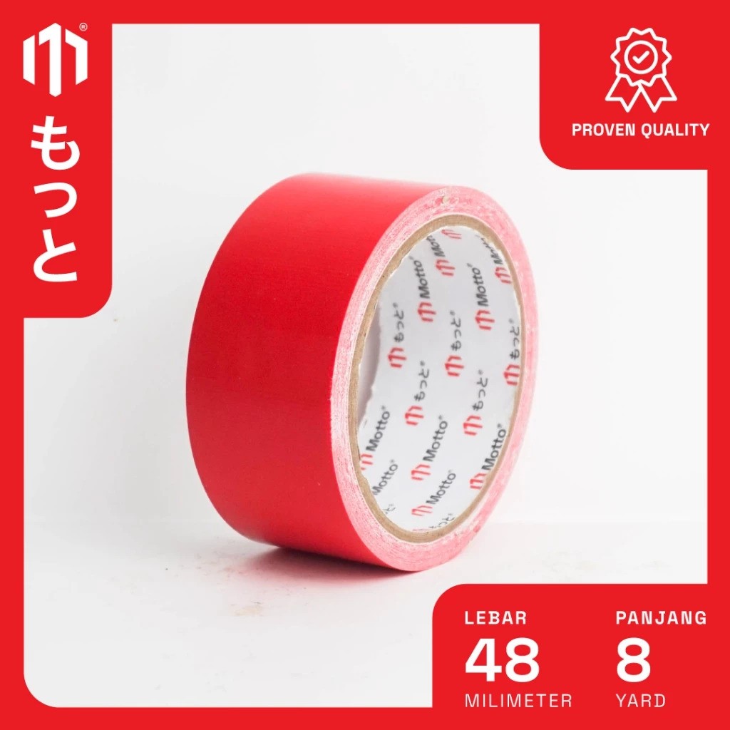 Motto Cloth Tape 48mm x 8m Merah 2