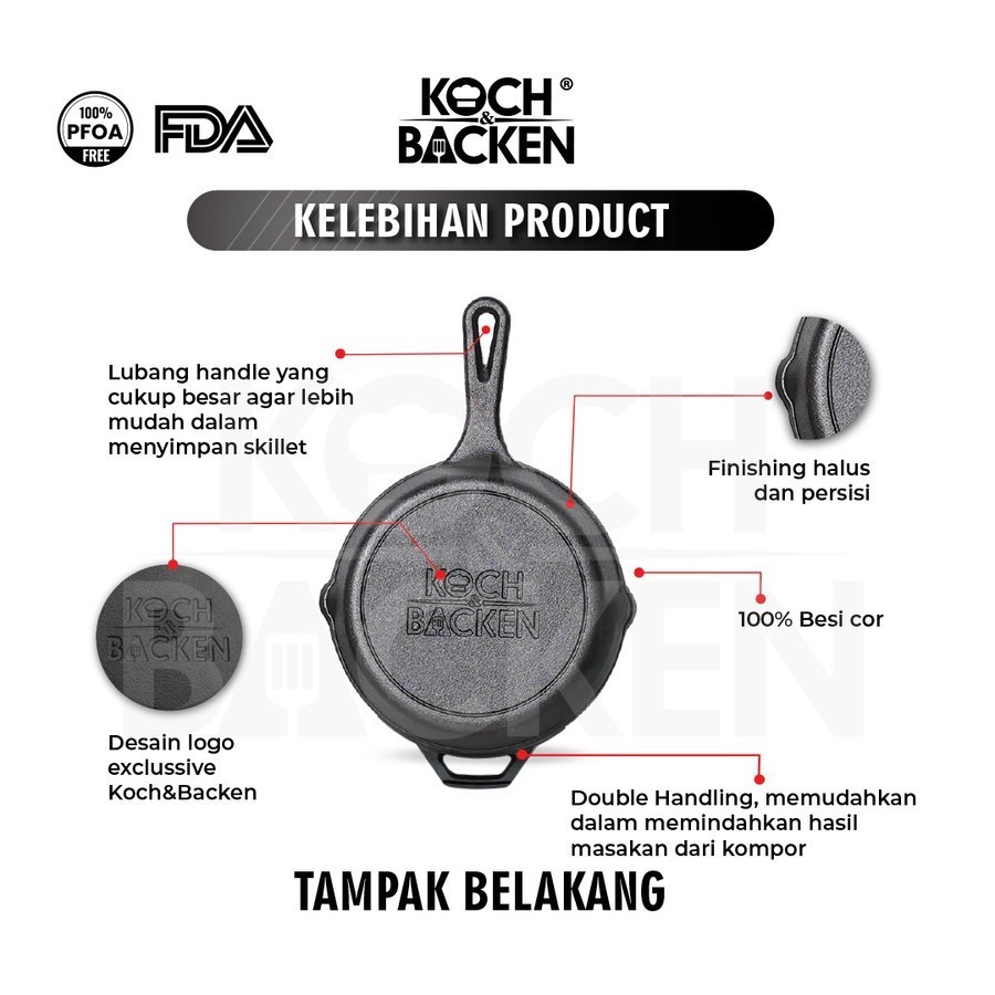 KOCH&BACKEN® Nitriding Cast Iron Skillet Classic 15cm