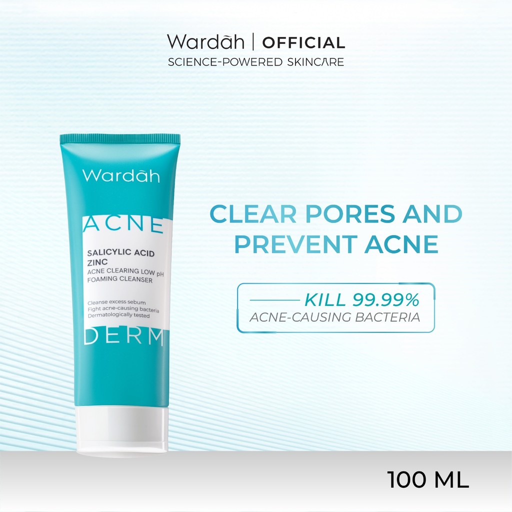 Paragon Technology and Innovation Wardah Acnederm Salicylic Acid Zinc Acne Clearing Low pH Foaming Cleanser 