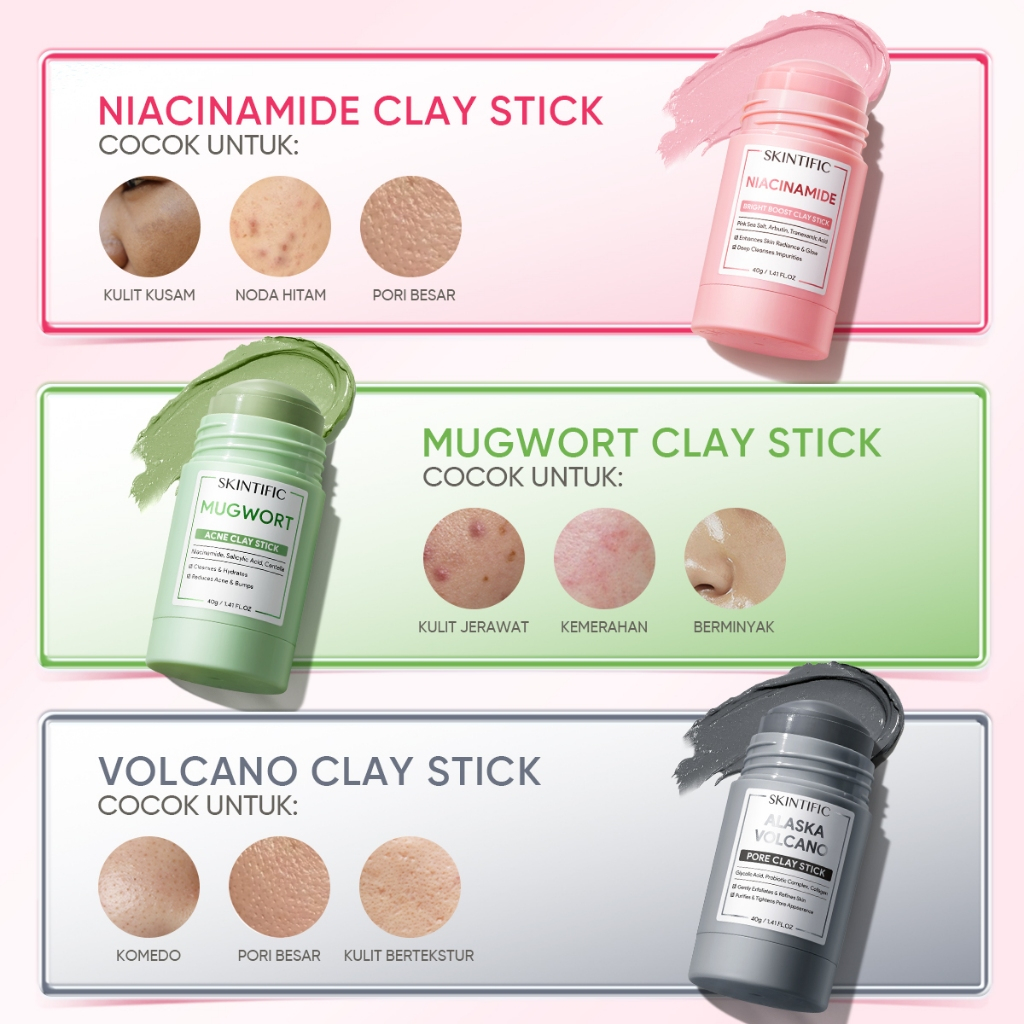 SKINTIFIC Cosmetics SKINTIFIC 3PCS Clay Stick All Varian