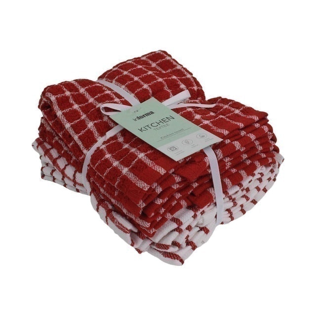 Informa Kain Lap Dapur Check Pattern Set 6 pcs