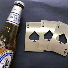 Alat Pembuka Botol Motif Kartu As Stainless Steel