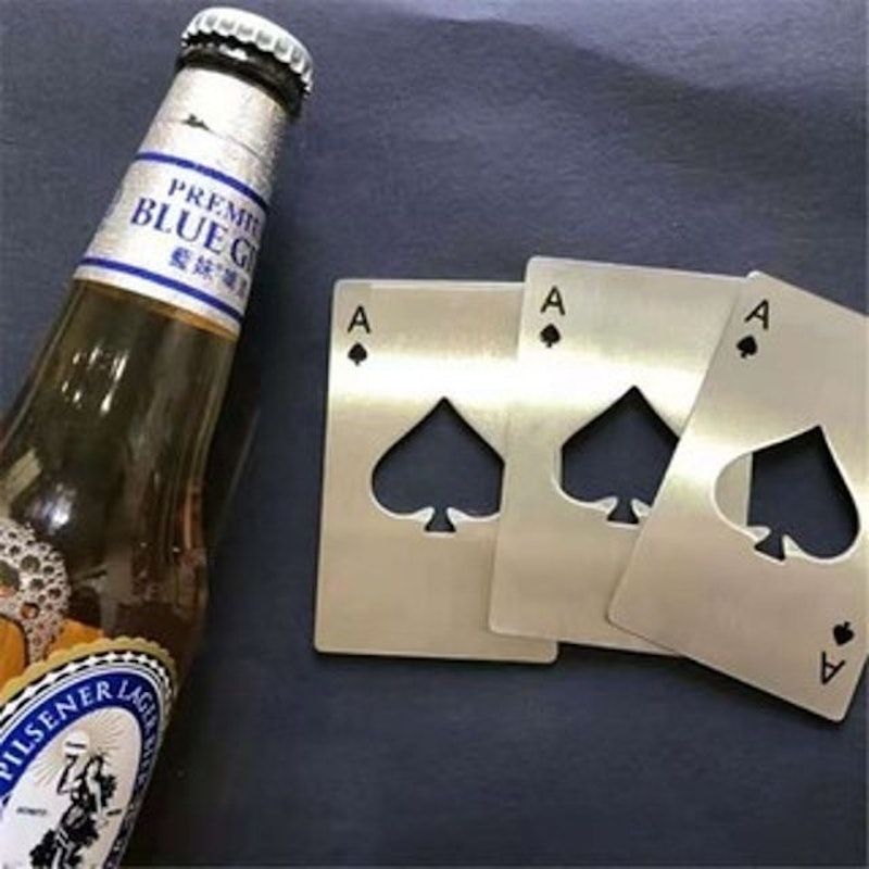 Alat Pembuka Botol Motif Kartu As Stainless Steel 1