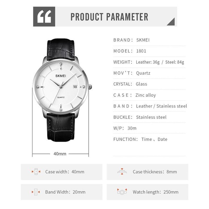 SKMEI Jam Tangan Analog Classic 5