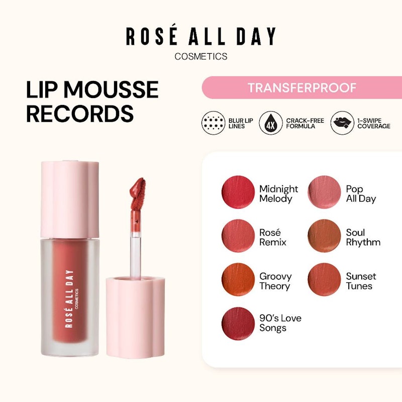 Rosé All Day Lip Mousse Records Soul Rhythm 5