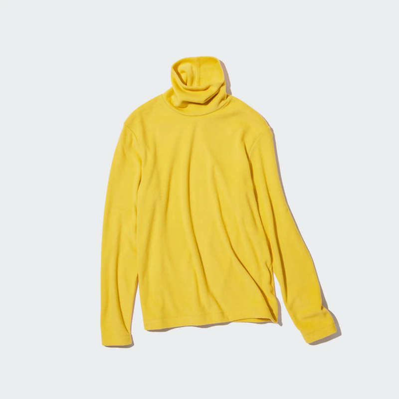 Women Heattech T-Shirt Fleece Turtle Neck 3
