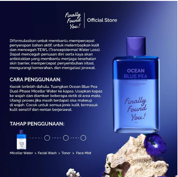 Karya Maharendra Innovation Finally Found You! Ocean Blue Pea Dual-Phase Micellar Water