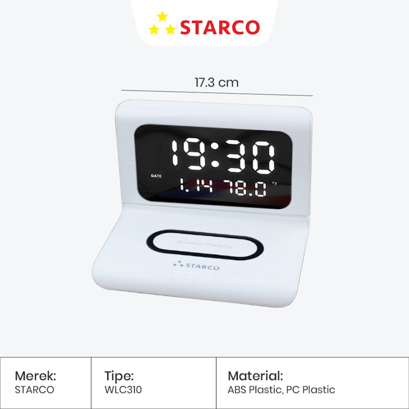STARCO 3 in 1 Wireless Charger Alarm Clock 5