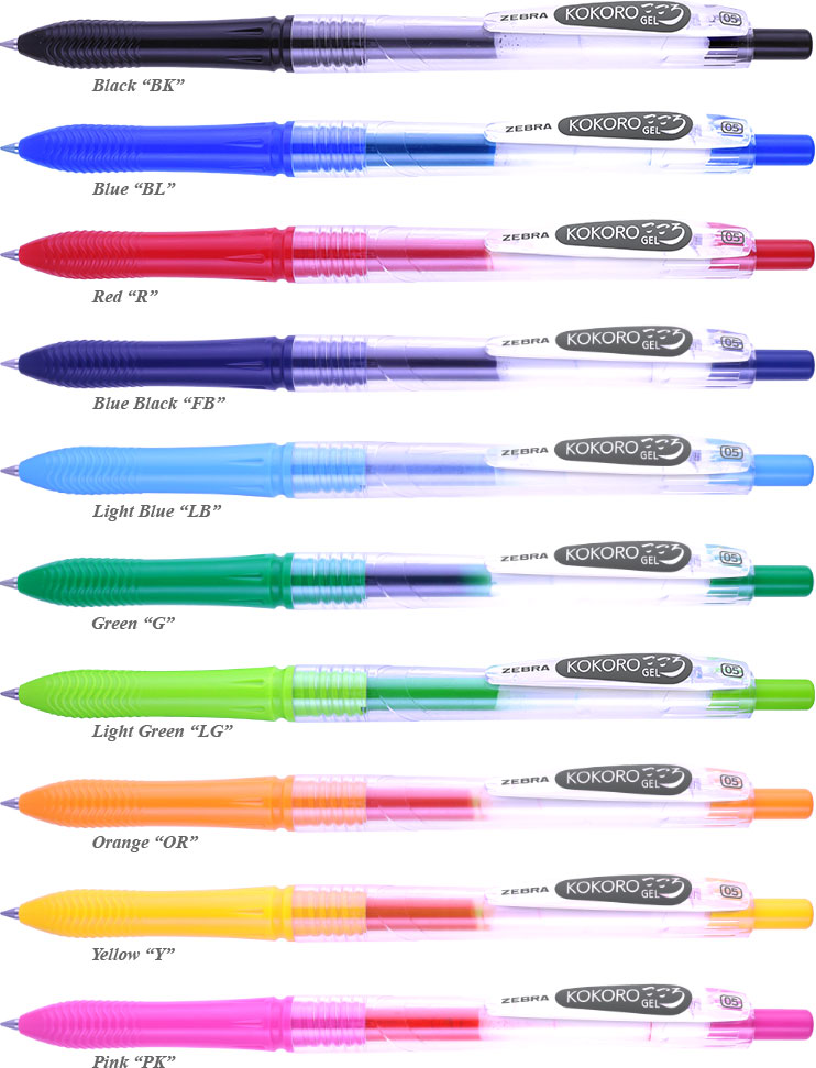 Zebra Kokoro Gel Pen Pigment