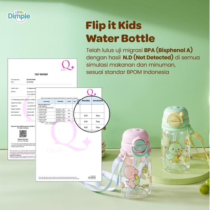 Aldrivia Cahaya Sejahtera Little Dimple Flip-It Kid's Water Bottle WB-249