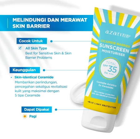 Wahana Kosmetika Indonesia Azarine® Cicamide Barrier Sunscreen Moisturiser SPF 35 PA+++
