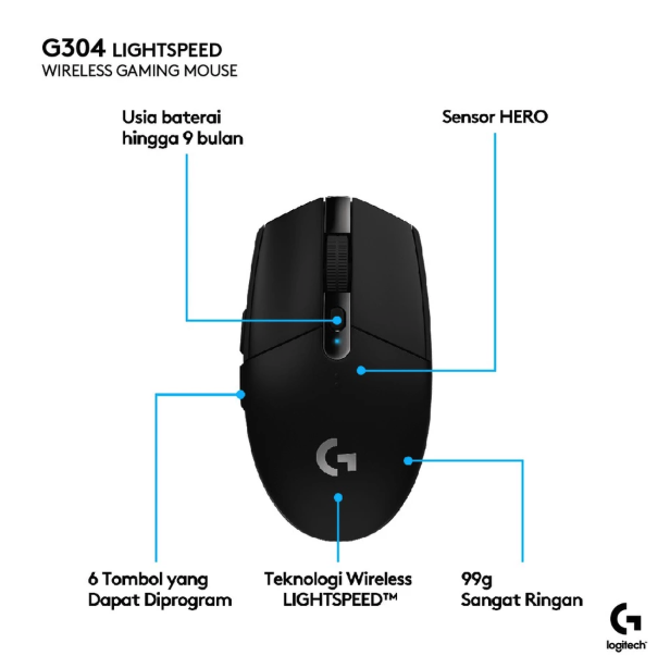 G304 Lightspeed Wireless Gaming Mouse 3