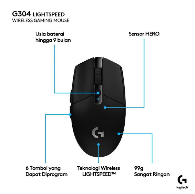 G304 Lightspeed Wireless Gaming Mouse 3