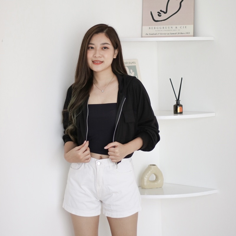 MSMO Aiden Knit Jacket Crop Oversized Hoodie 