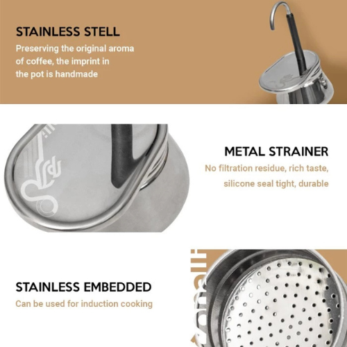 Conalli Conalli 1 Cup Mokapot Strano Stainless