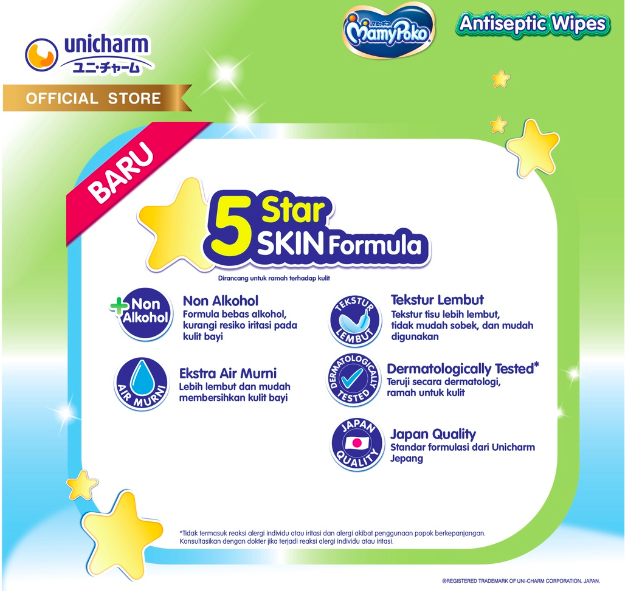 Unicharm MamyPoko Tissue Basah Reguler Antiseptik