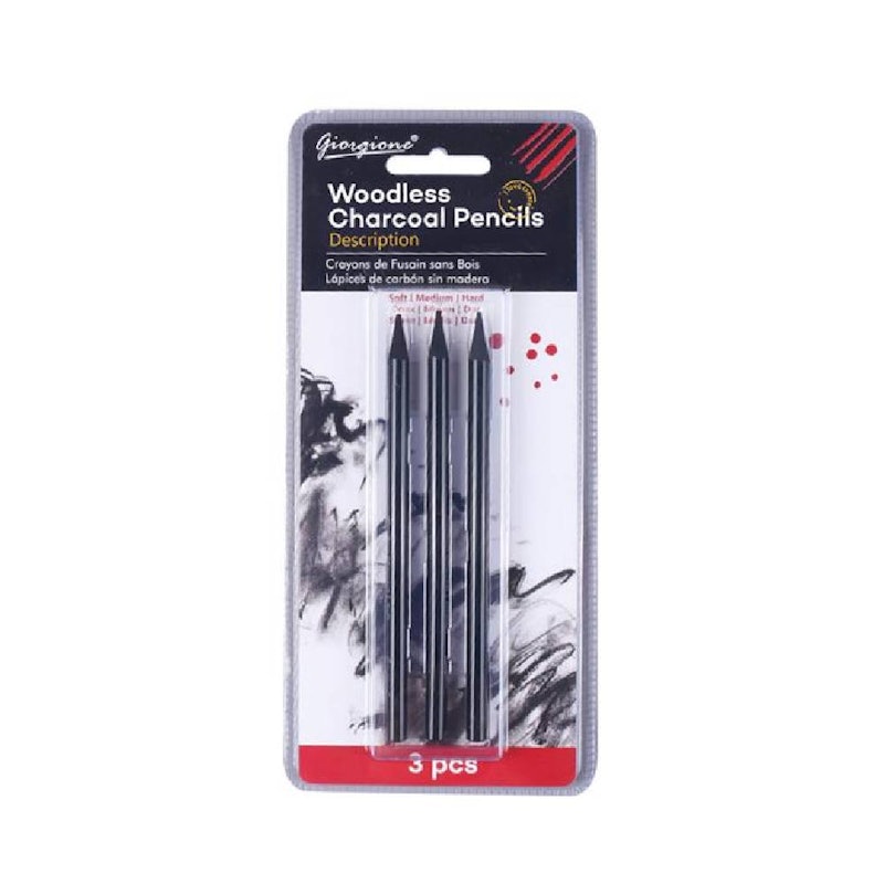 Giorgione Woodless Charcoal Pencils 3 Pcs 1