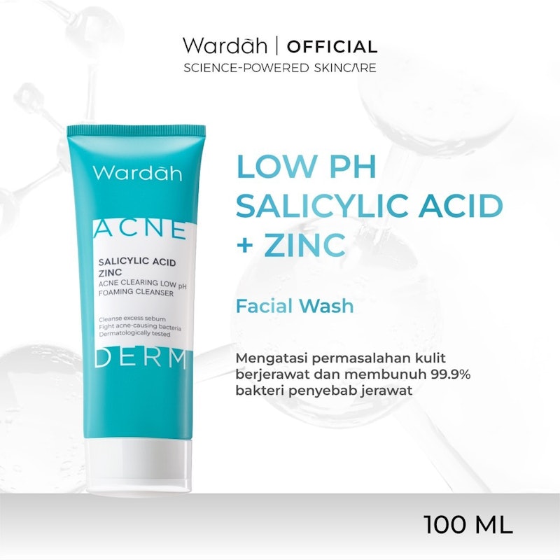 Acnederm Salicylic Acid Zinc Acne Clearing Low pH Foaming Cleanser 5