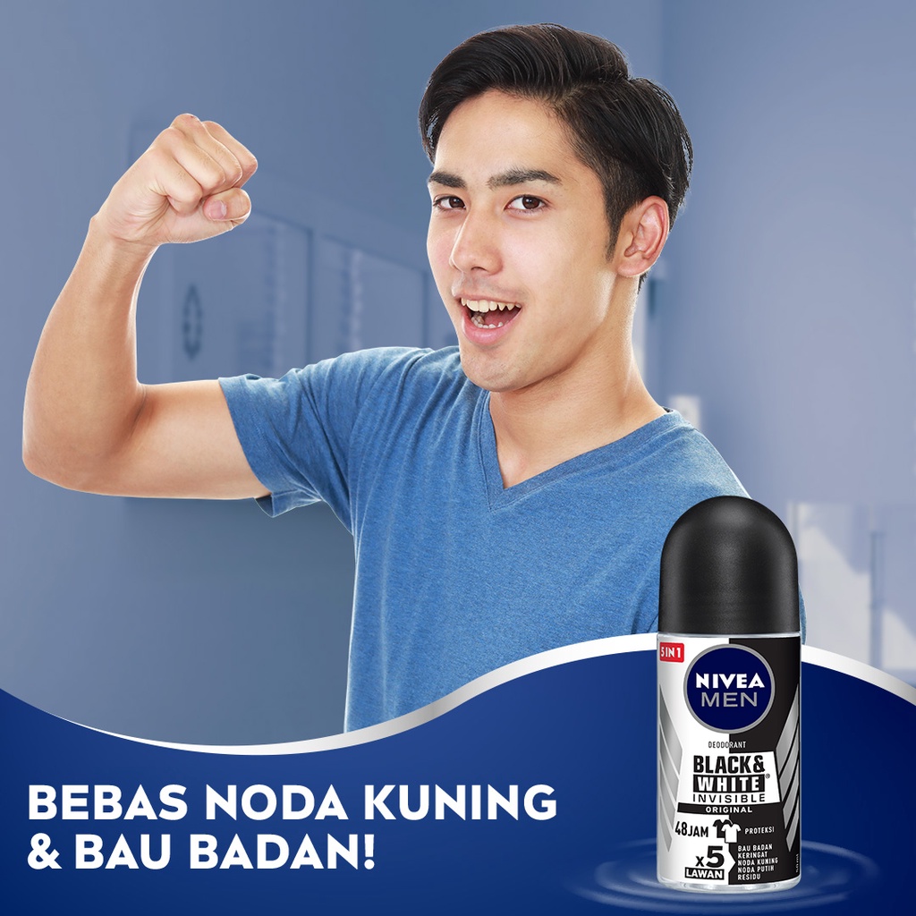 Nivea Men Black & White Invisible Original Deodorant Roll-On 