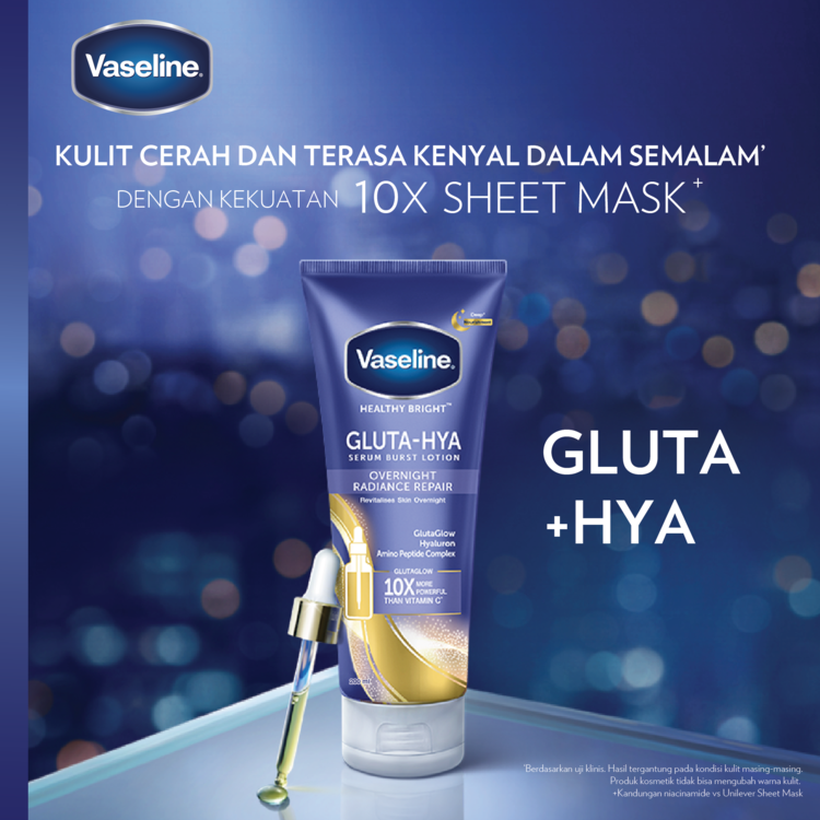 Unilever Vaseline Healthy Bright​ Gluta Hyaluron & Peptide Serum Lotion Overnight 