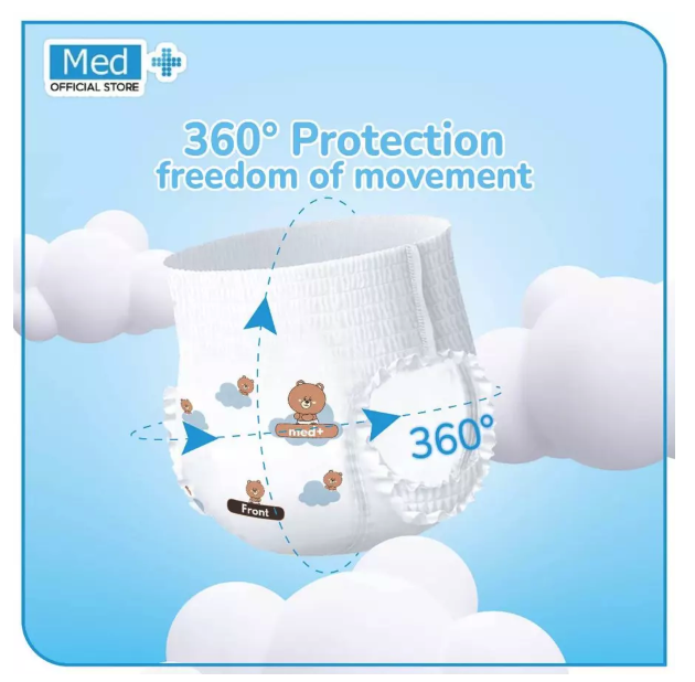 Med+ Med+ Ultrathin Baby Diapers Pants Disposable L