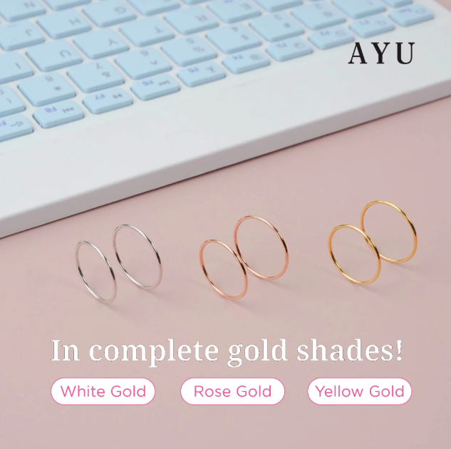 AYUGOLD Cincin Emas - Golden Benang Ring